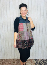 Boho Patchwork Button Down Top