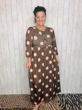 Missy Brown & Pink Polkadot Dress
