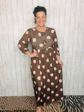 Missy Brown & Pink Polkadot Dress