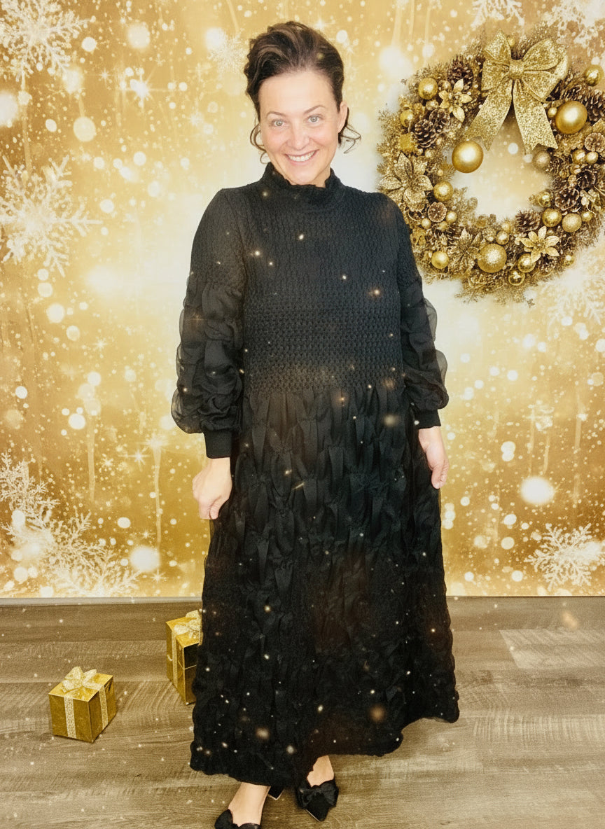 Ruffles & Class Dress- Black