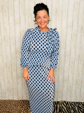 Amy Blue Polkadot Bodre Pencil Skirt-Regular & Plus