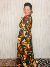 Natasha Smocked Waist Dress- Hunter Green Floral