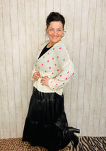 Adorable Hearts Cardigan Sweater- Black or Cream