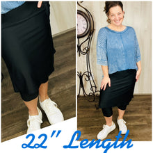 Lisa Black Swim/Active Skirt 22" (Capri Leggings)
