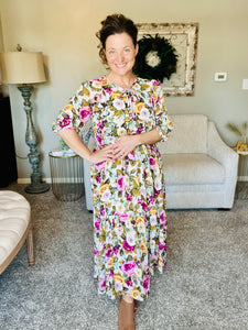 Kara Ivory & Floral Dress
