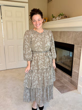 Tammy Lacy Detail Ruffle Dress-Stone