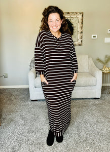 Comfy & Cute Brown Striped Dress
