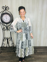 Cheri Patchwork Dress- Black & White