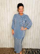 Amy Blue Polkadot Bodre Pencil Skirt-Regular & Plus