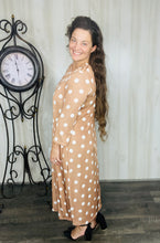 Cute & Comfy Polkadot Dress- Tan