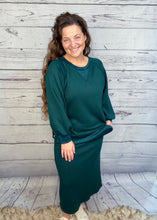 Addie Sweatshirt Style Top- Hunter Green