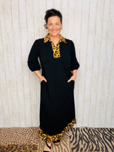 Everyday Class Leopard Detail Dress - Black