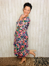 Juliet Ruffle Dress- Black Floral