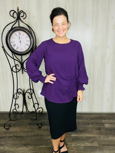 Eggplant Woven Style Blouse