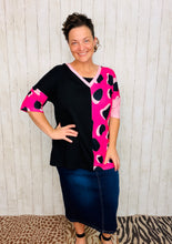Pink & Leopard Half Sleeve Top