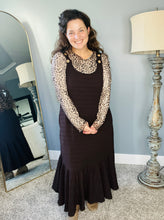 Brown Leopard Mesh Layering Style Top