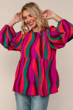 Colors of Fall Striped Peplum Top