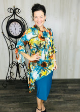 Once Upon A Time Tunic- Teal Floral