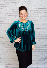 Velvet & Rose Top- Hunter Green