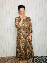 Leopard Print Mesh Overlay Dress