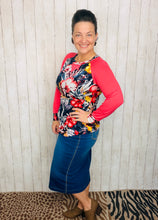 Coral & Floral Top