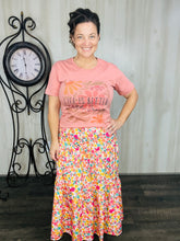 Orange & Floral Maxi Skirt