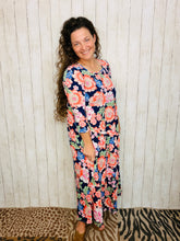 Hannah Tiered Square Neck Dress- Multicolored
