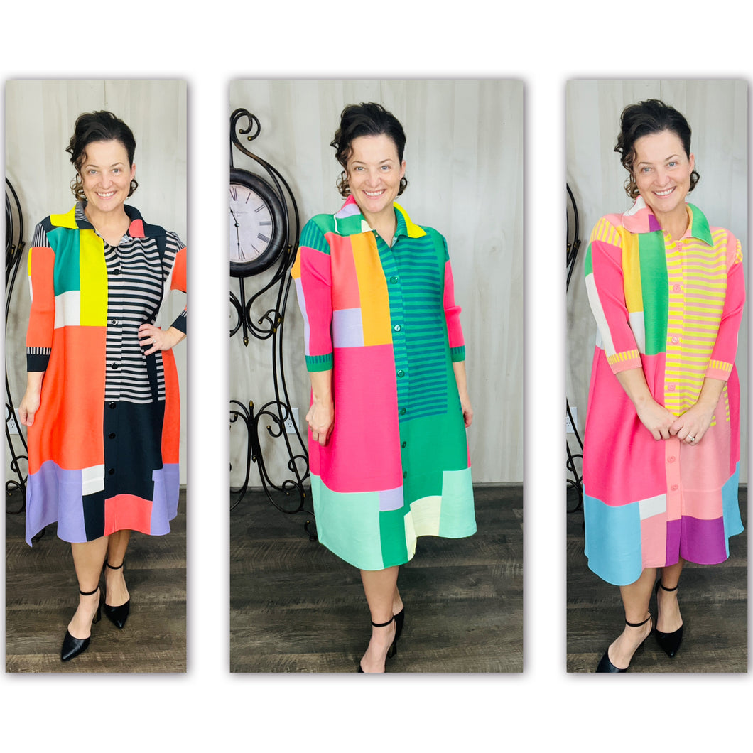 Nina Fashion Blazer- Black/Coral, Pink/Yellow or Green/Pink