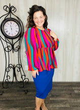 Colors of Fall Striped Peplum Top
