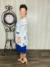 Samantha Ruffle High Low Tunic-Newspaper Print