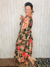 Jessica Green & Floral Belted Dress