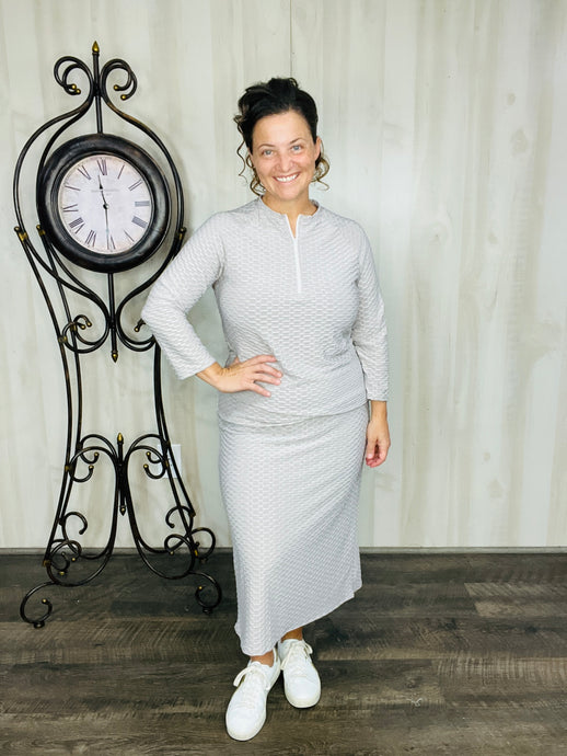 Honeycomb Athletic/Swim/Exercise Skirt- Silver