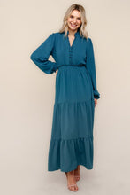 Nicole Smocked Waist Dress- Teal
