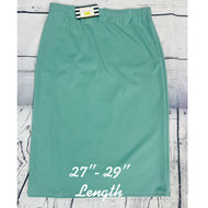 Miss Amy Thicker Fabric Pencil Skirt- (Regular & Plus) -Sage (27"-29" Length)