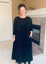 Samantha Ruffle Front Dress-Black
