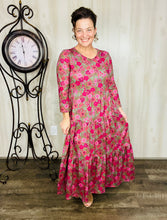 Tonya Tiered Dress- Olive Floral