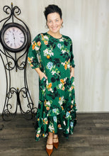 Michella High Low Dress-Green Floral