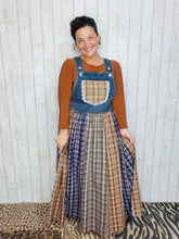 Patchwork Pinafore Plaid Overall/Jumper Dress