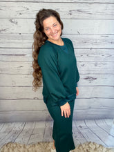 Addie Sweatshirt Style Top- Hunter Green