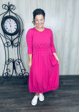 Take On The Day- Hot Pink Bubble Hem Dress