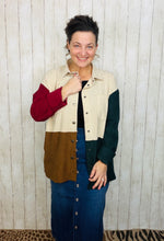 Corduroy Color Block Shacket