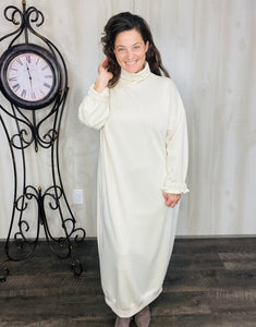 Fabulous Fall Sweatshirt Dress-Cream
