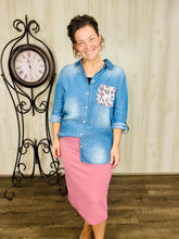 Jean & Leopard Top- Grey Mix