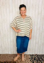 Leslie Mocha & Striped Top