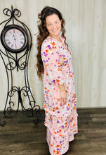 Sicily Spring Style Dress- Peach Floral