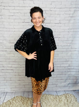 Velvet & Pearl Tunic Style- Black, Hunter Green or Navy