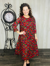 Brenda Red Floral Dress