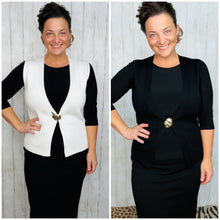 Ornate Button Closure Vest- White or Black