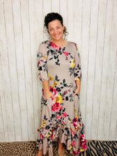 Michella High Low Dress-Mauve Floral