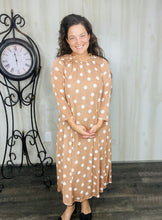 Cute & Comfy Polkadot Dress- Tan